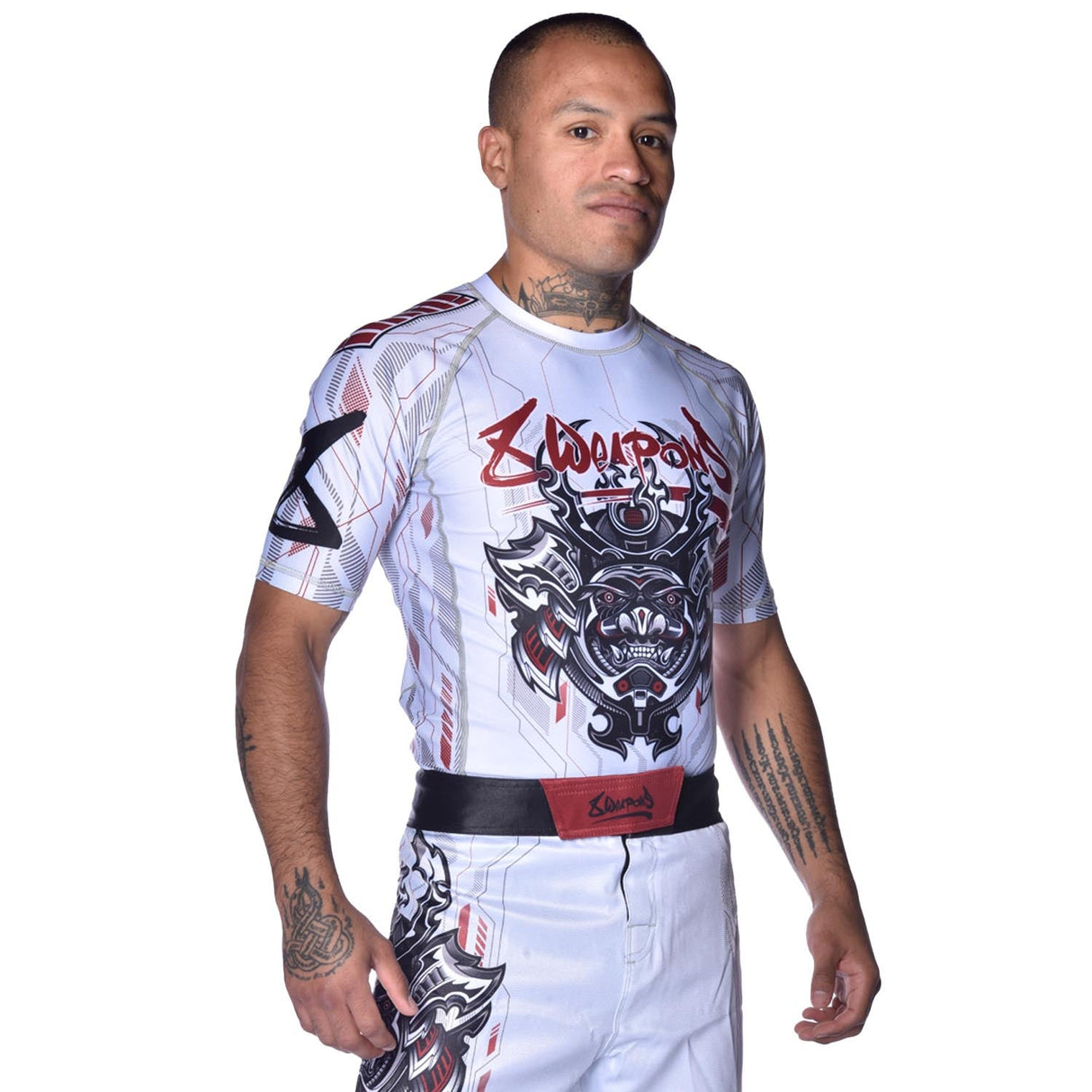 8 WEAPONS Rashguard Samurai 2.0 – Weiß/Rot