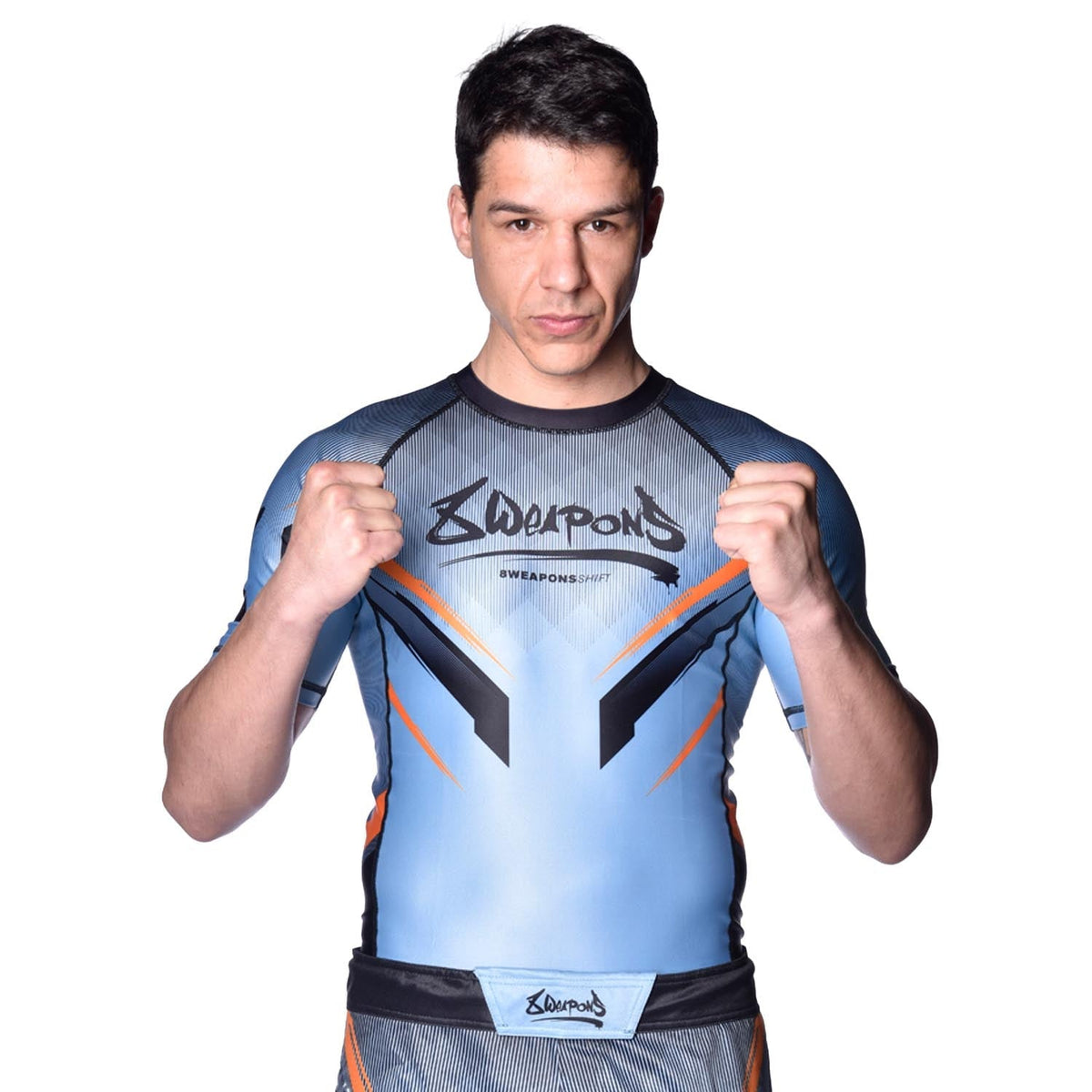 8 WEAPONS Rashguard Shift - Eisgrau/Orange