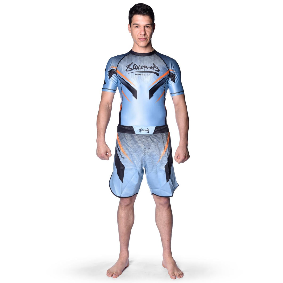 8 WEAPONS Rashguard Shift - Eisgrau/Orange