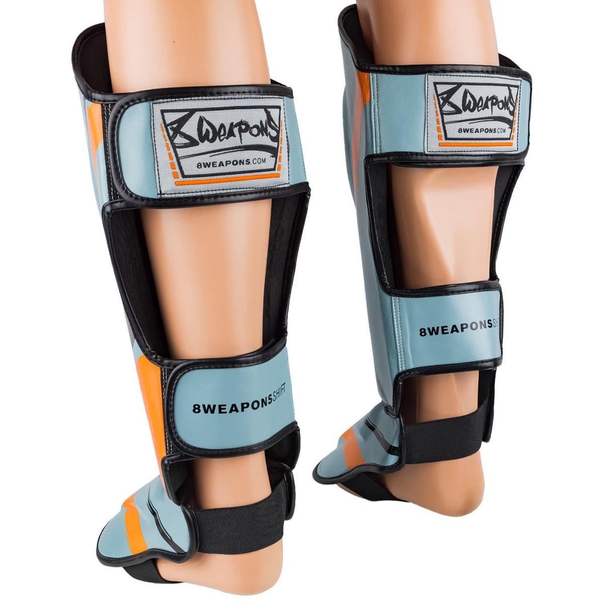 8 WEAPONS Schienbeinschoner Shift - Eisgrau/Orange