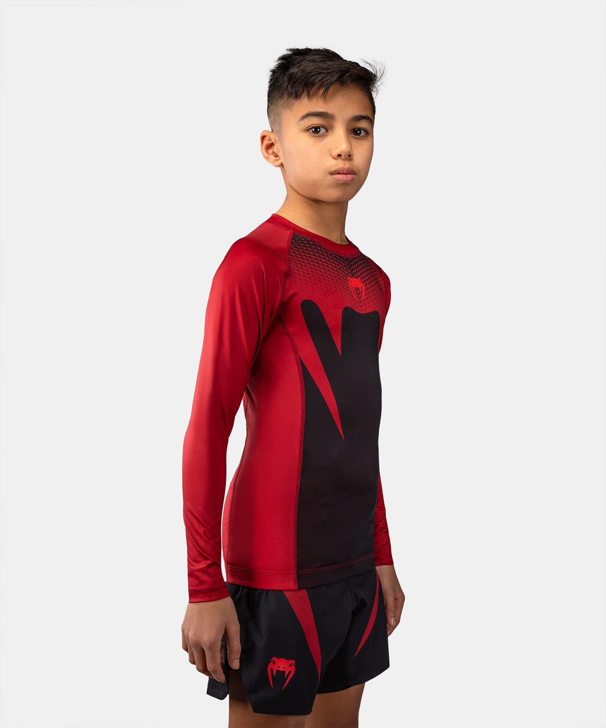 Venum Rashguard Attack Lange Ärmel Kinder - Schwarz/Rot