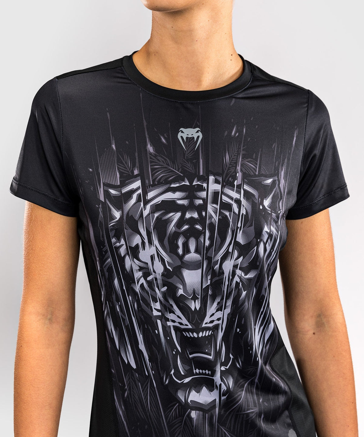 Venum T-Shirt Tiger Dry Tech Damen - Schwarz/Silber