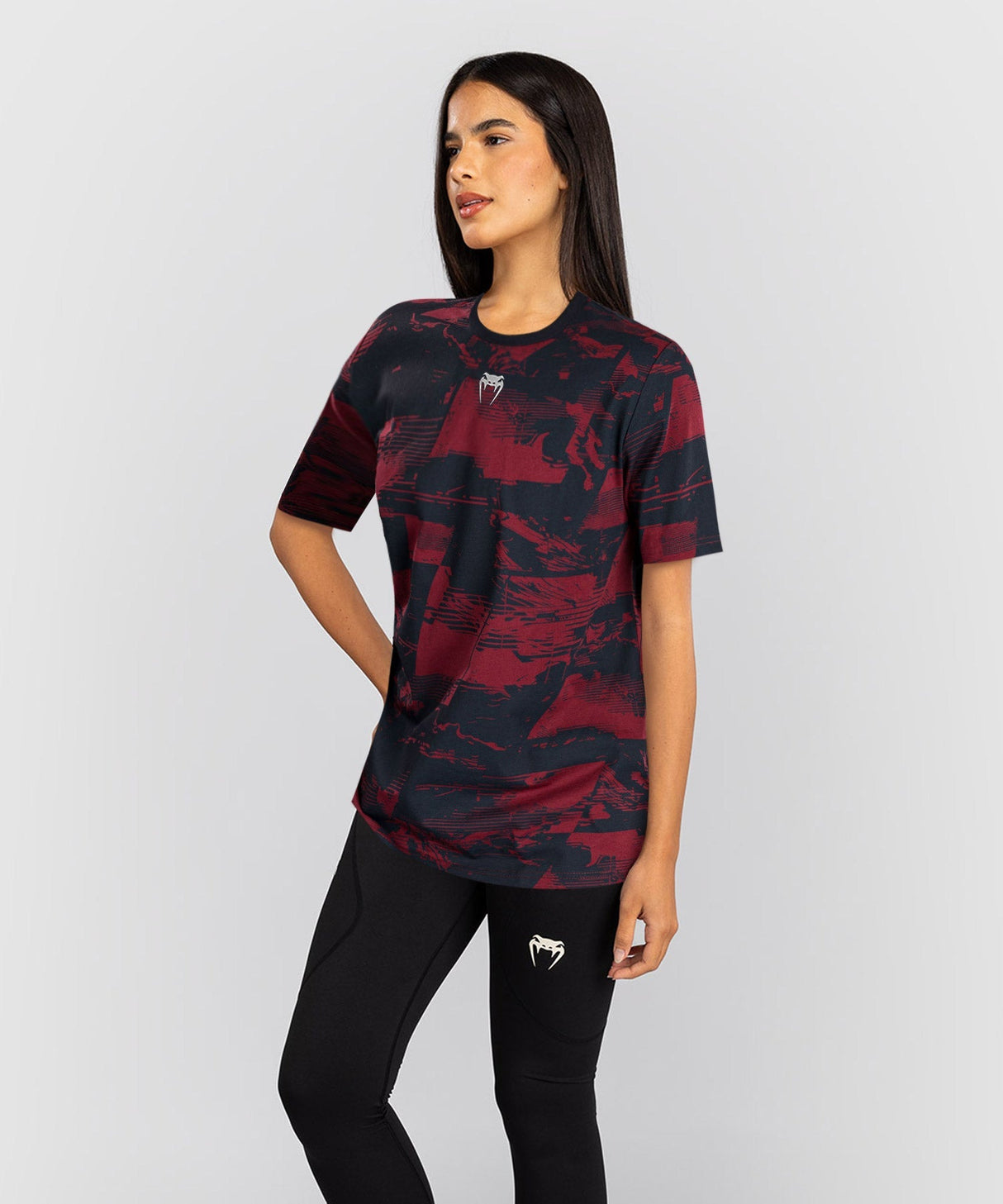 Venum UFC T-Shirt Zenith Damen - Marineblau/Bordeaux/Silber