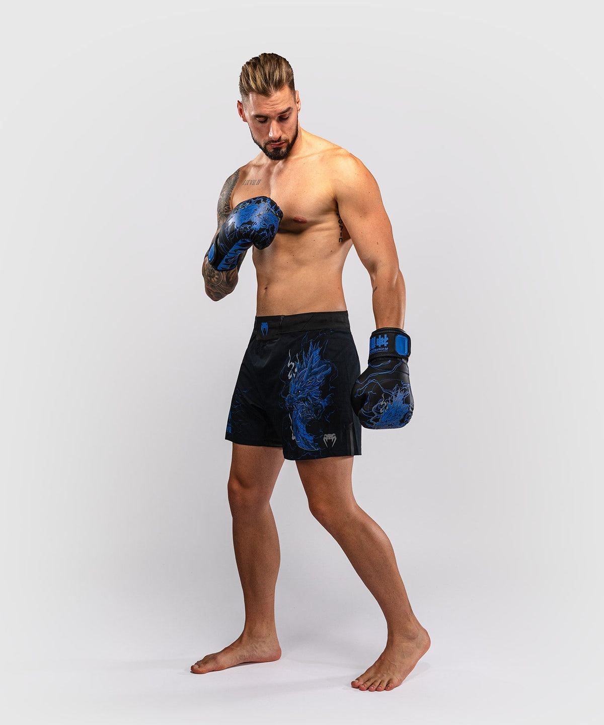 Venum MMA Shorts Thunder Dragon - Schwarz/Königsblau