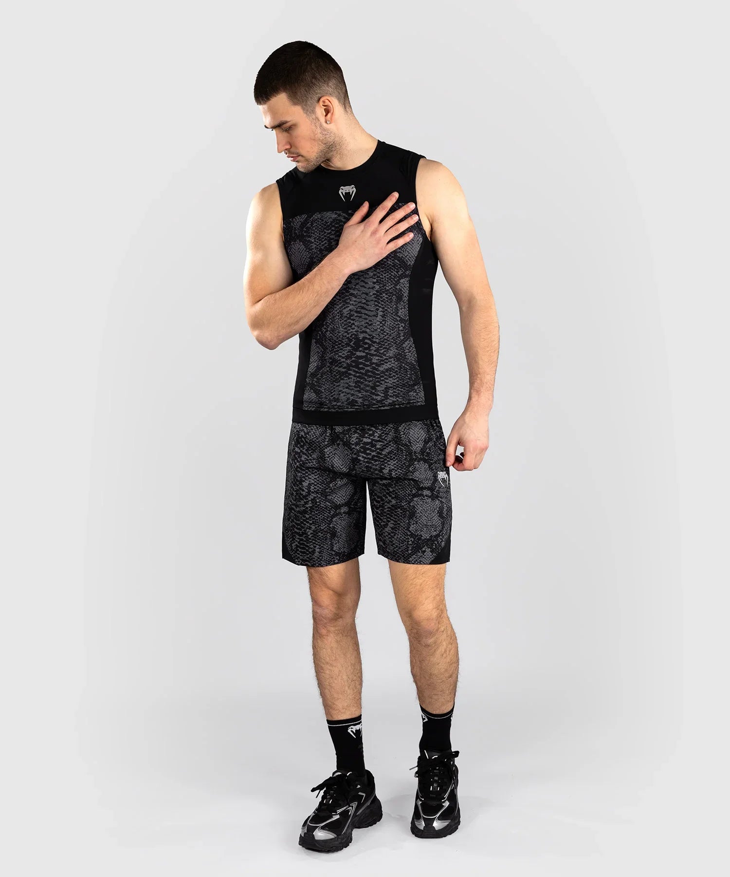 Venum Rashguard Ärmellos G-Fit Scales – Schwarz/Grau