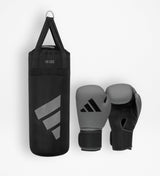 Adidas Boxhandschuhe + Boxsack für Kinder – Grau/Schwarz