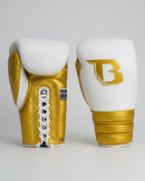Booster Boxhandschuhe Rapid Strike mit Schnürverschluss – Weiss/Gold
