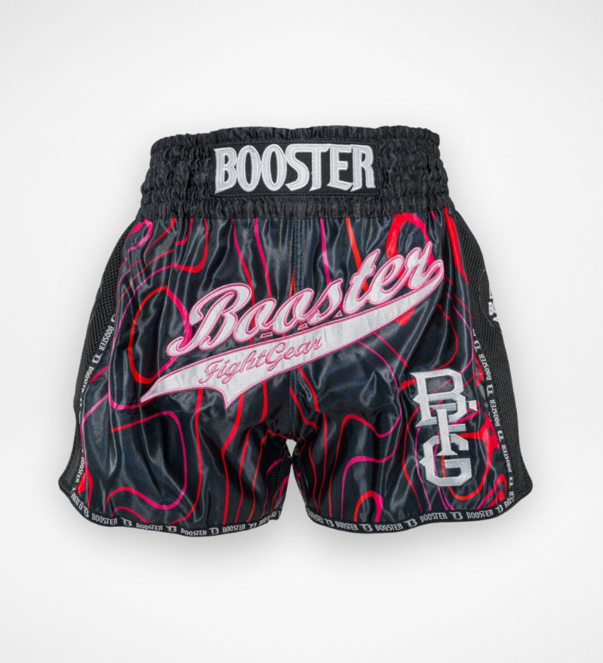 Booster Muay Thai Shorts Aurora – Schwarz/Rot