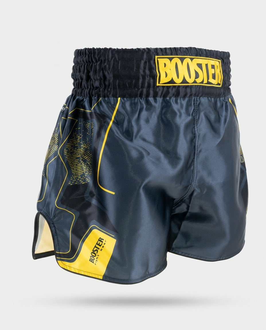 Booster Muay Thai Shorts BFG Ignite – Marineblau/Gelb