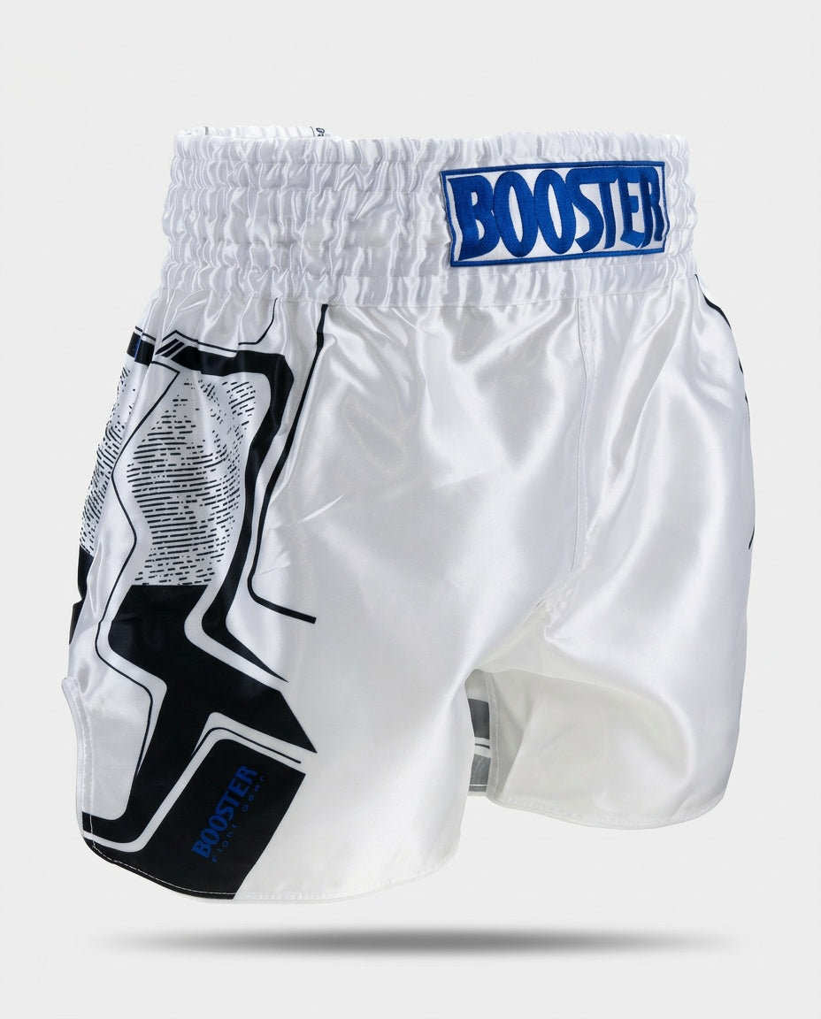 Booster Muay Thai Shorts BFG Ignite – Weiss/Blau/Schwarz