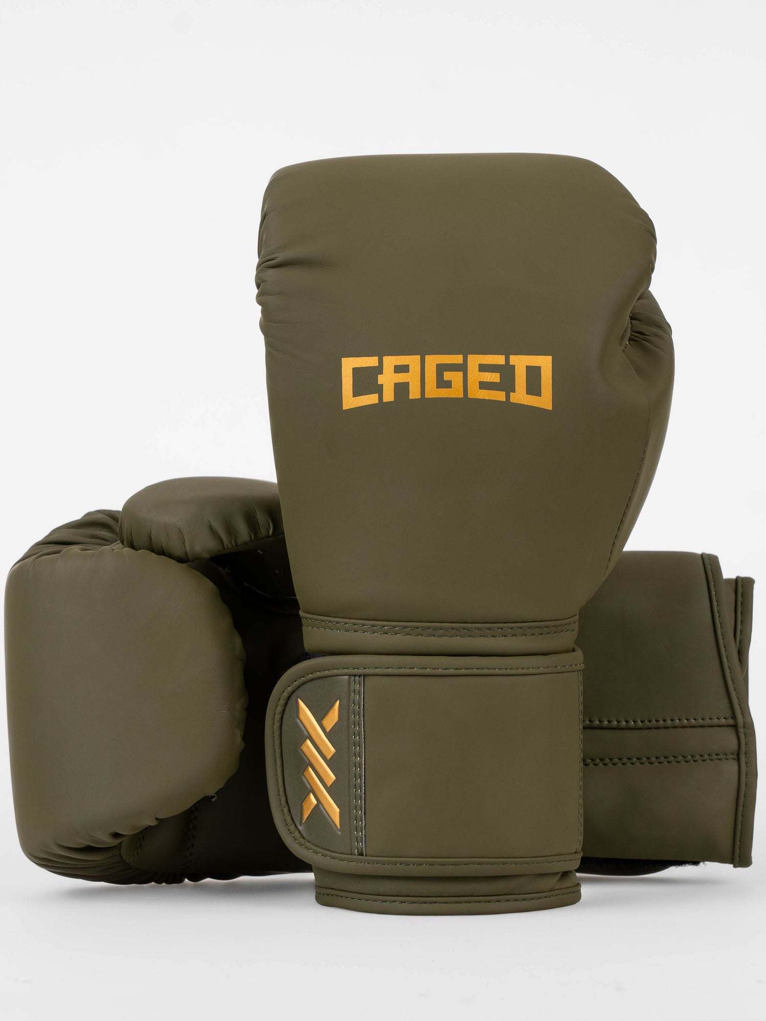 Caged Boxhandschuhe Core - Khakigrün/Gold