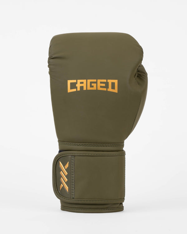 Caged Boxhandschuhe Core - Khakigrün/Gold