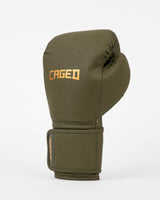 Caged Boxhandschuhe Core - Khakigrün/Gold