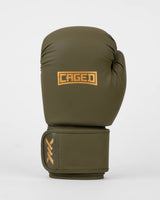 Caged Boxhandschuhe Shadow - Khakigrün/Gold
