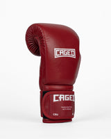 Caged Boxhandschuhe 'X' Series - Bordeauxrot/Weiss