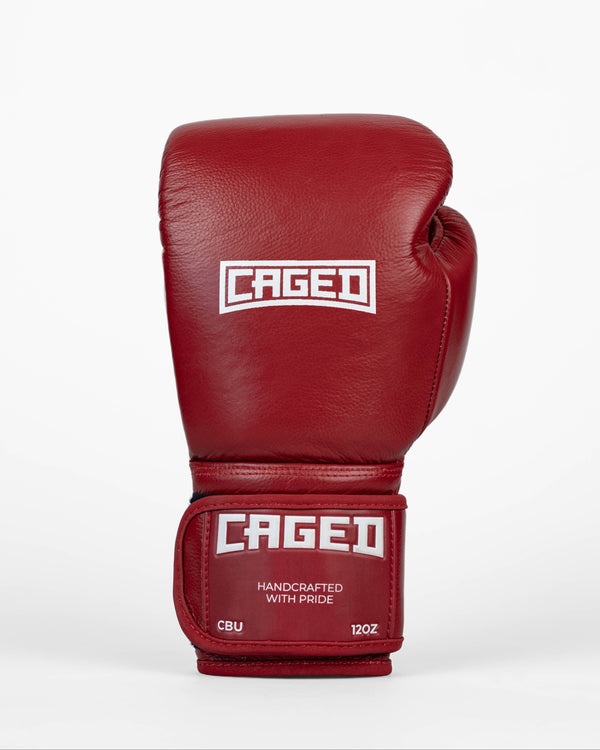 Caged Boxhandschuhe 'X' Series - Bordeauxrot/Weiss