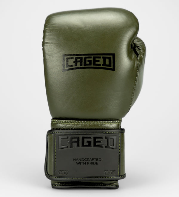 Caged Boxhandschuhe 'X' Series - Kaki Grün/Schwarz