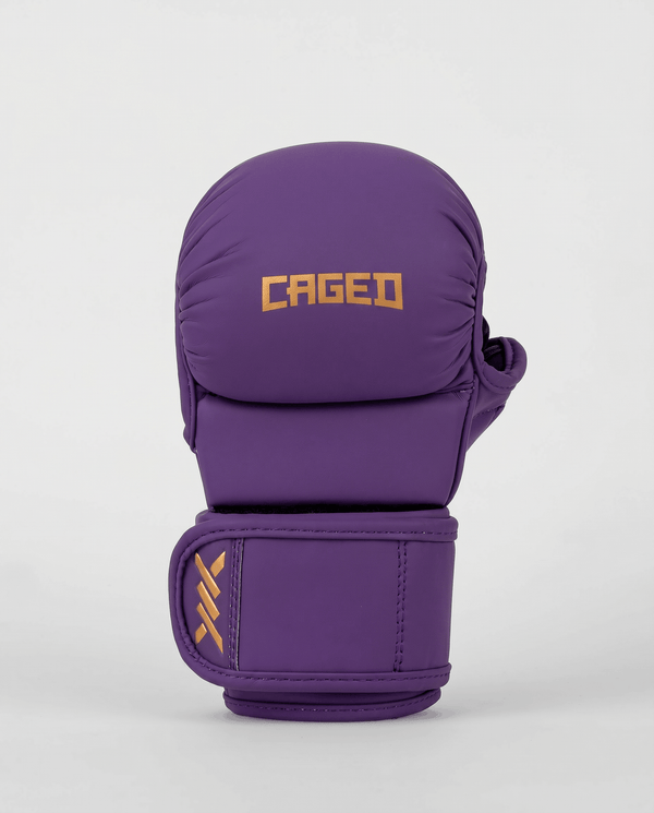 Caged MMA-Sparringhandschuhe Shadow - Lila/Gold
