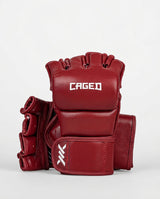 Caged MMA Handschuhe 'X' Series - Bordeauxrot/Weiss