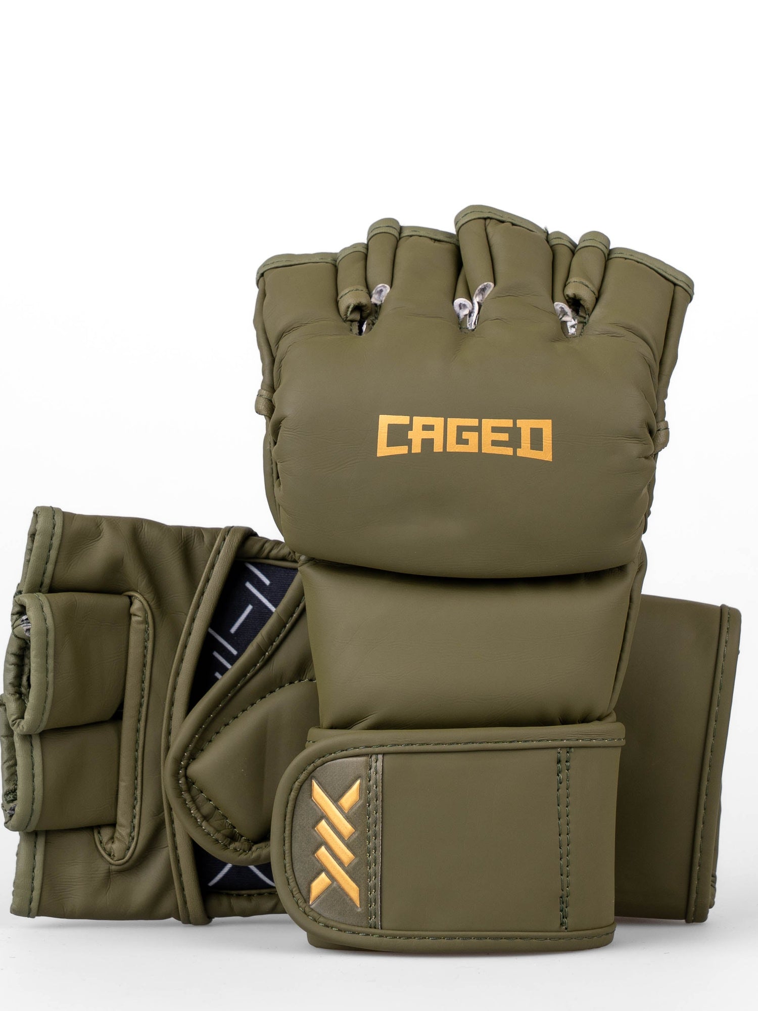 Caged MMA-Handschuhe Shadow - Khakigrün/Gold
