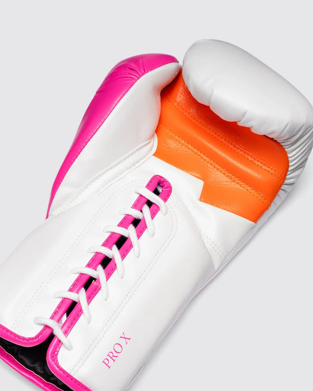 Fly Boxhandschuhe Superlace Pro X 2 - Weiß/Rosa/Orange