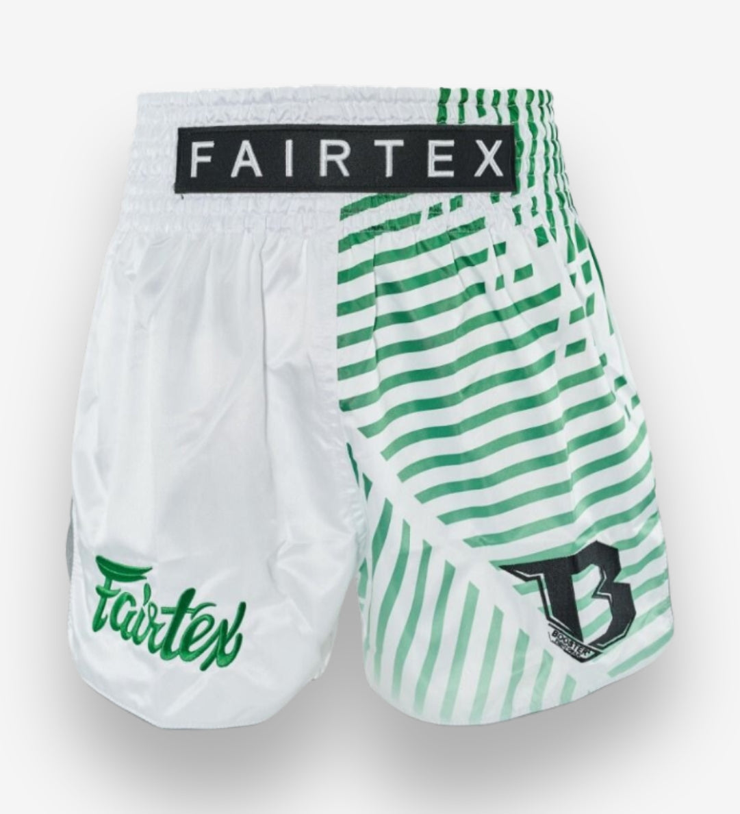 Fairtex Muay Thai Shorts FXB Racer - Weiss/Grün