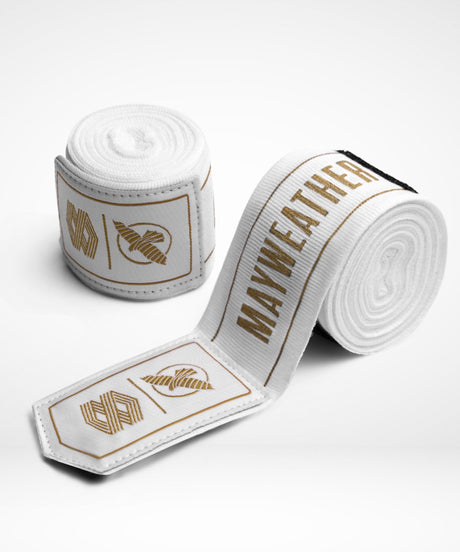 Hayabusa x Mayweather Boxbandagen Stretch - Weiss/Gold