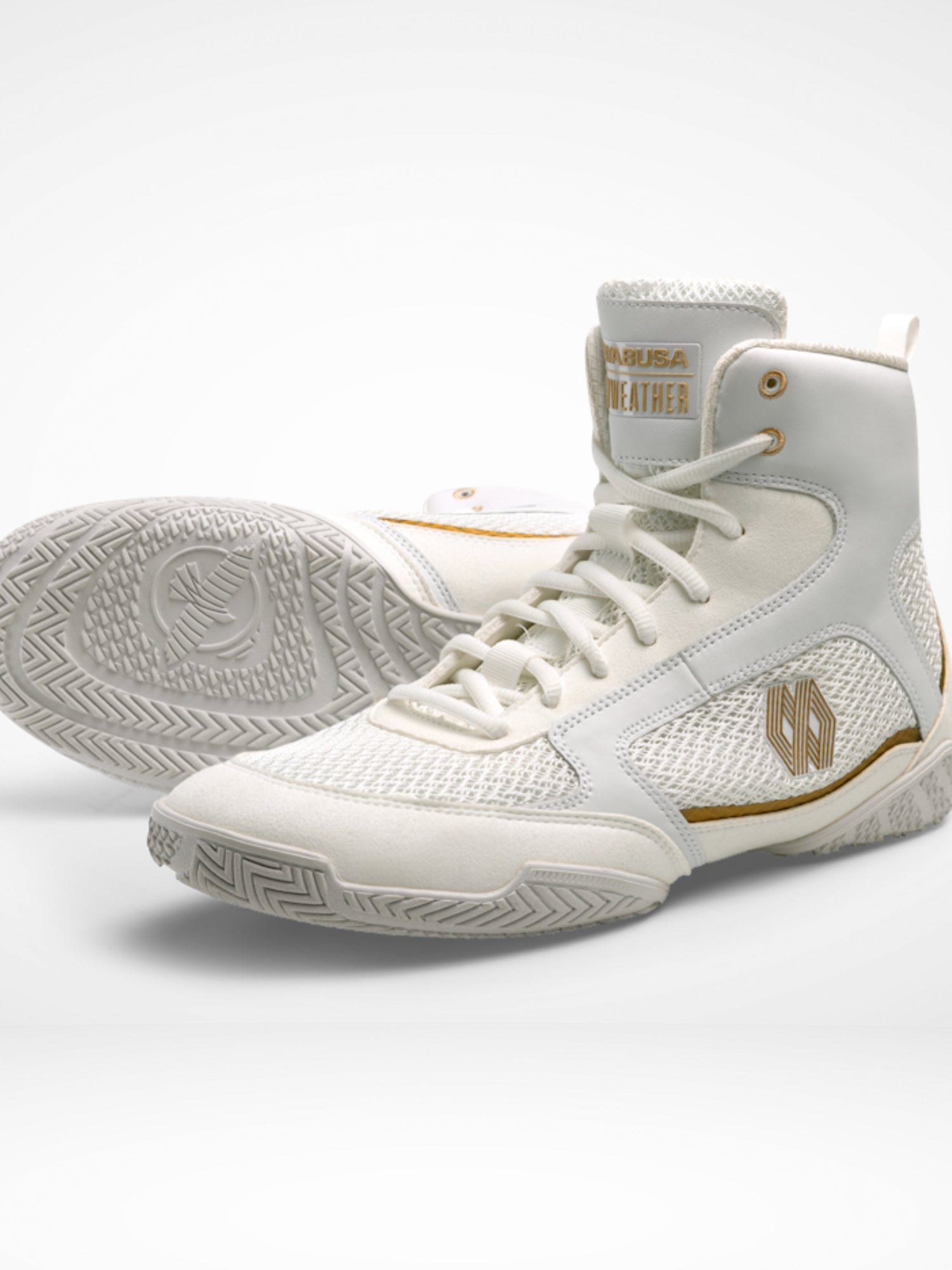 Hayabusa x Mayweather Boxschuhe Champ - Weiss/Gold