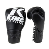 King Pro Boxing Boxhandschuhe XK mit Schnürverschluss – Schwarz/Weiss