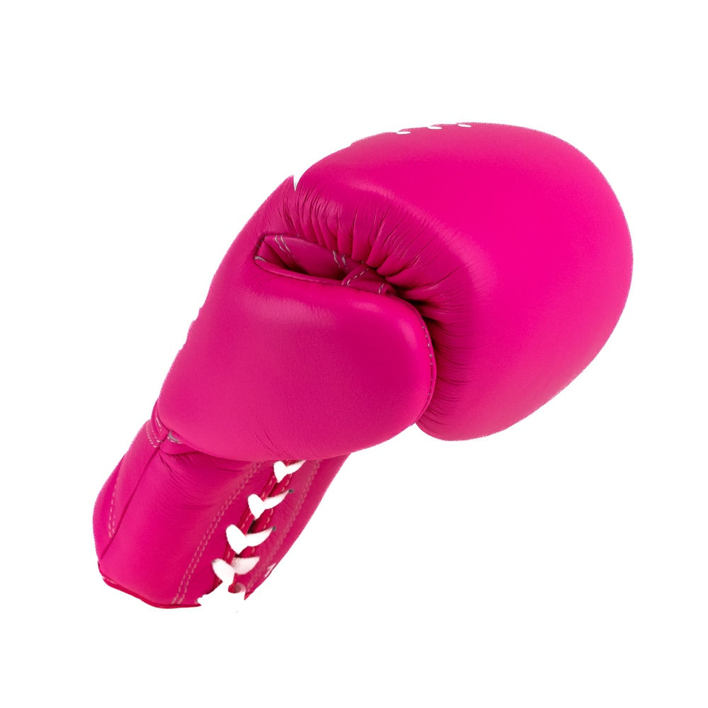 King Pro Boxing Boxhandschuhe XK mit Schnürverschluss – Pink/Weiss