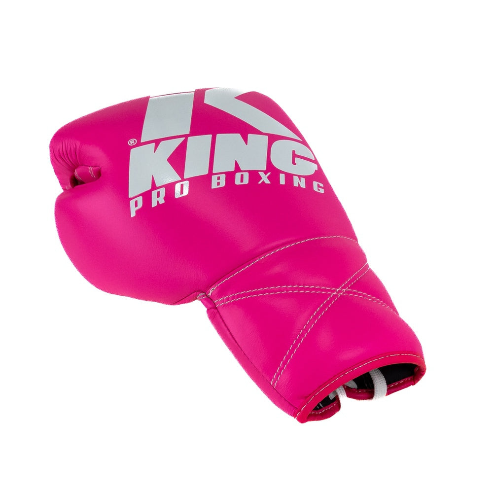 King Pro Boxing Boxhandschuhe XK mit Schnürverschluss – Pink/Weiss
