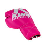 King Pro Boxing Boxhandschuhe XK mit Schnürverschluss – Pink/Weiss