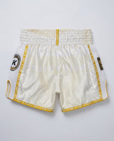 King Pro Boxing Muay Thai Shorts ‚08‘ – Weiss/Gold