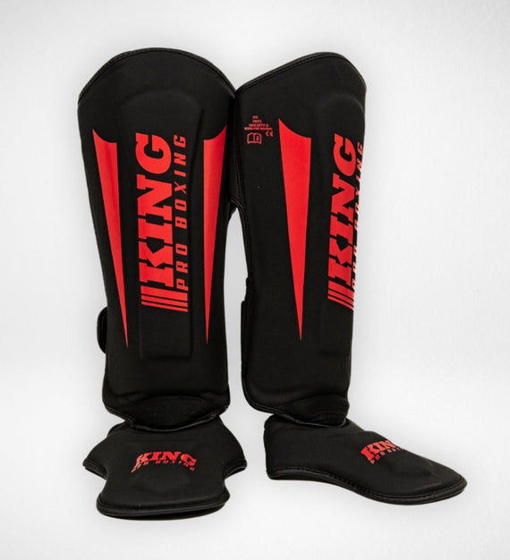 King Pro Boxing Schienbeinschoner Revo - Schwarz/Rot