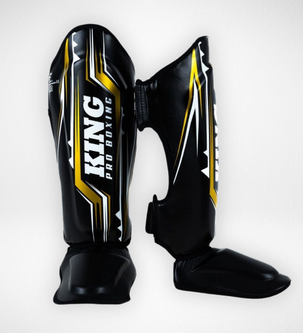 King Pro Boxing Schienbeinschoner Spartan - Schwarz/Gelb