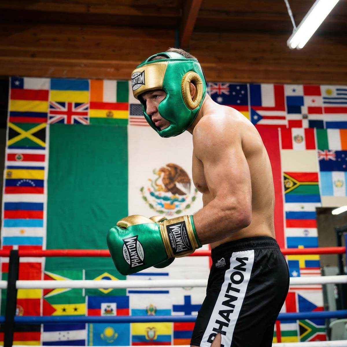 Phantom Athletics Kopfschutz Mexico Full Face - Grün/Gold