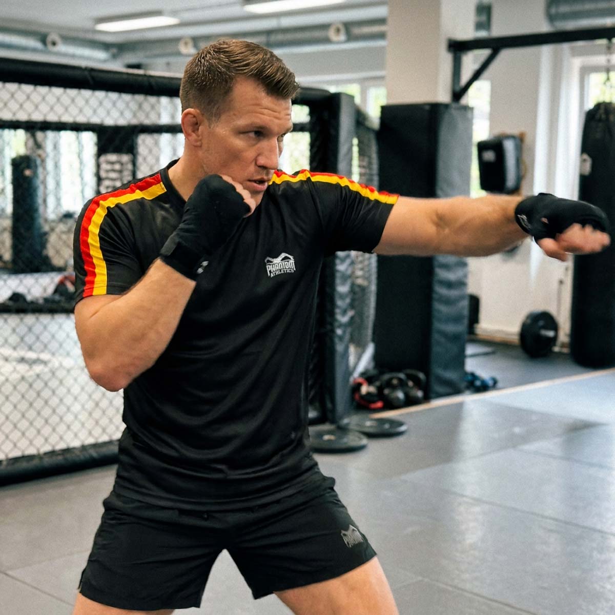 Phantom Athletics T-Shirt EVO+ Germany - Schwarz/Rot/Gold