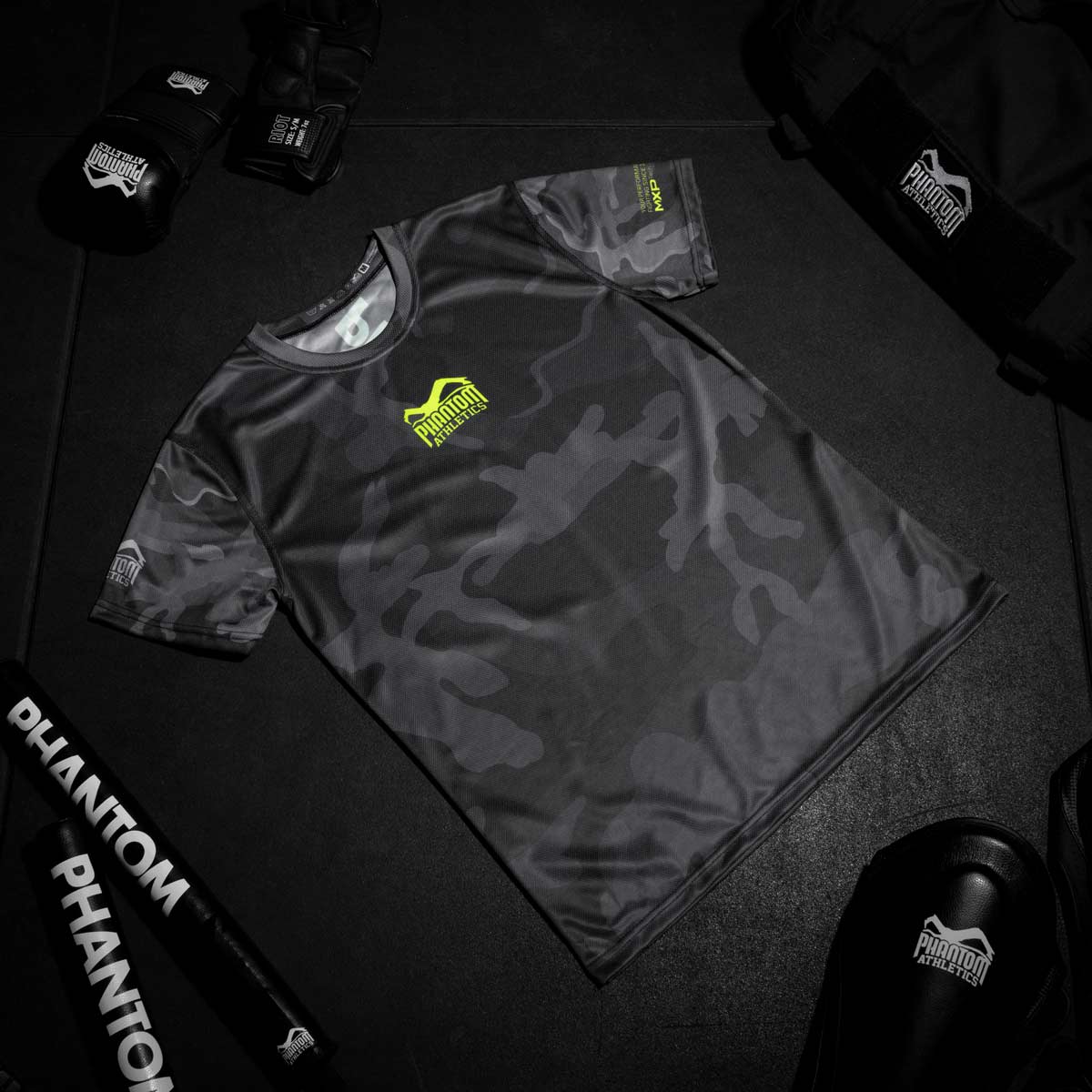 Phantom Athletics T-Shirt EVO - Schwarz Camo/Neon