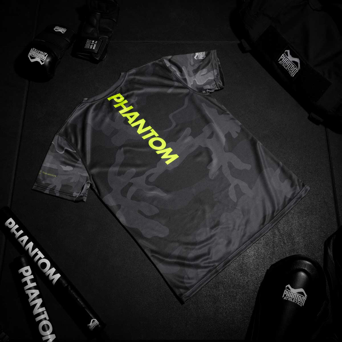 Phantom Athletics T-Shirt EVO - Schwarz Camo/Neon