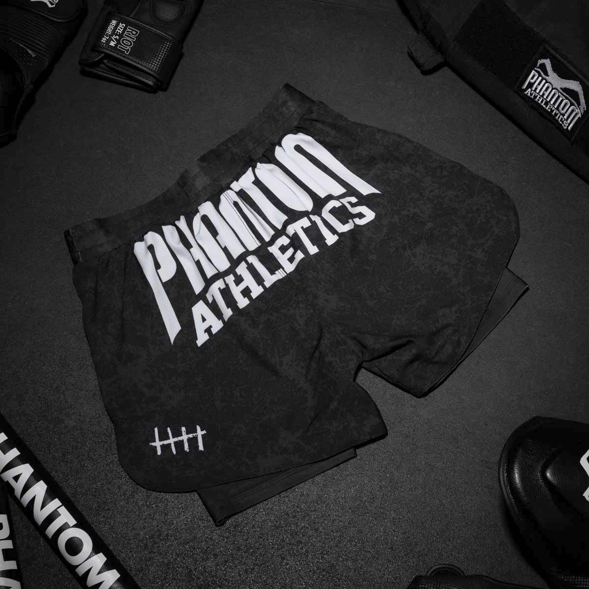Phantom Athletics MMA Shorts Fusion 2in1 - Schwarz