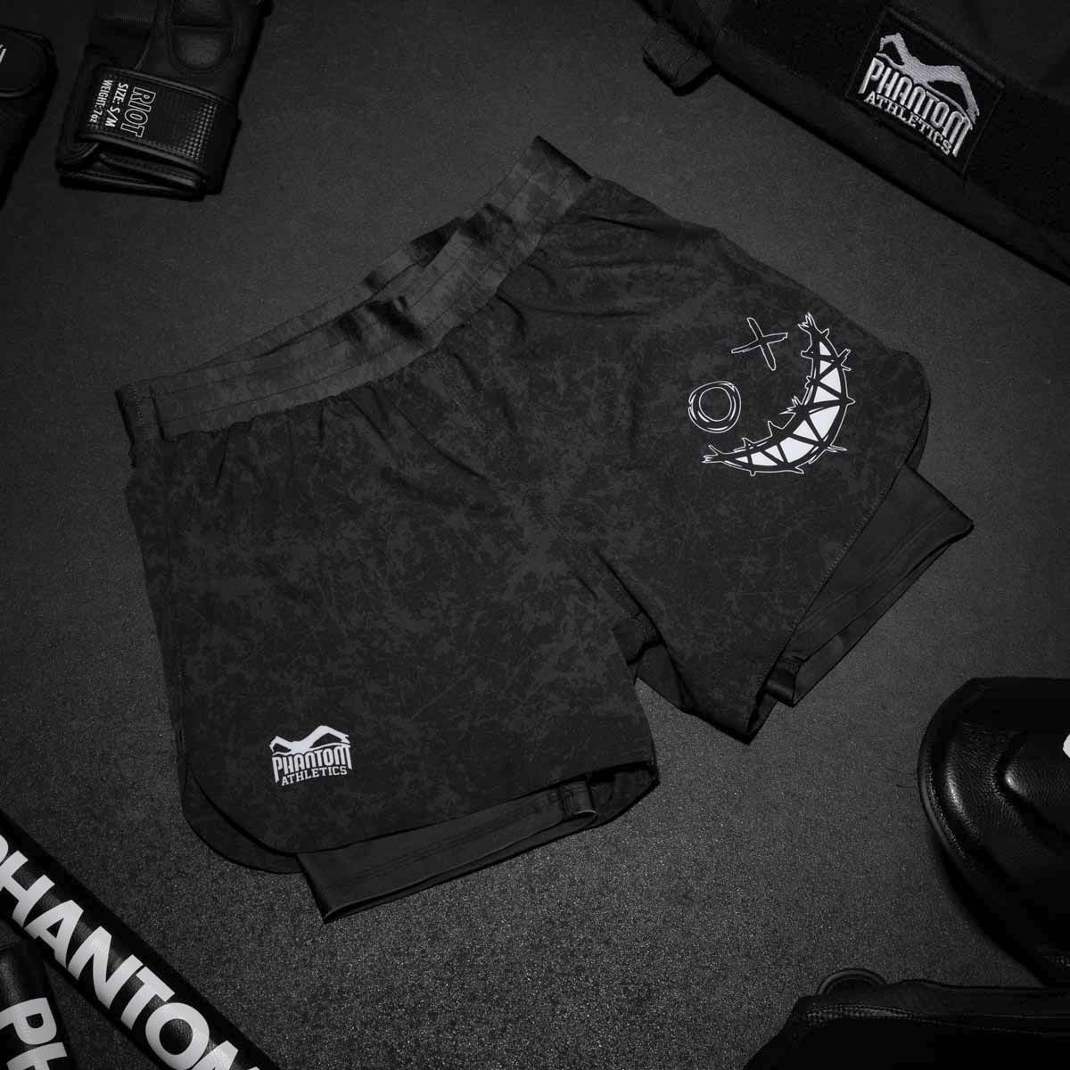 Phantom Athletics MMA Shorts Fusion 2in1 - Schwarz