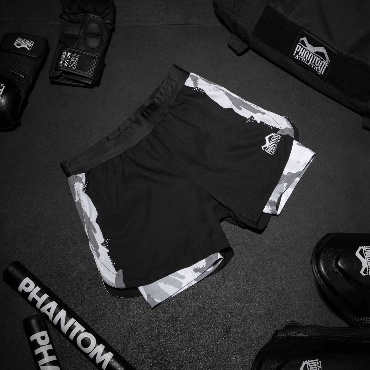 Phantom Athletics MMA Shorts Fusion 2in1 - Grün/Schwarz