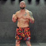 Phantom Athletics MMA Shorts Fusion Splatter - Rot/Orange