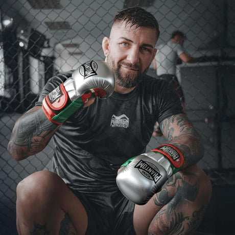 Phantom Athletics MMA Handschuhe Mexico - Silber/Grün/Rot