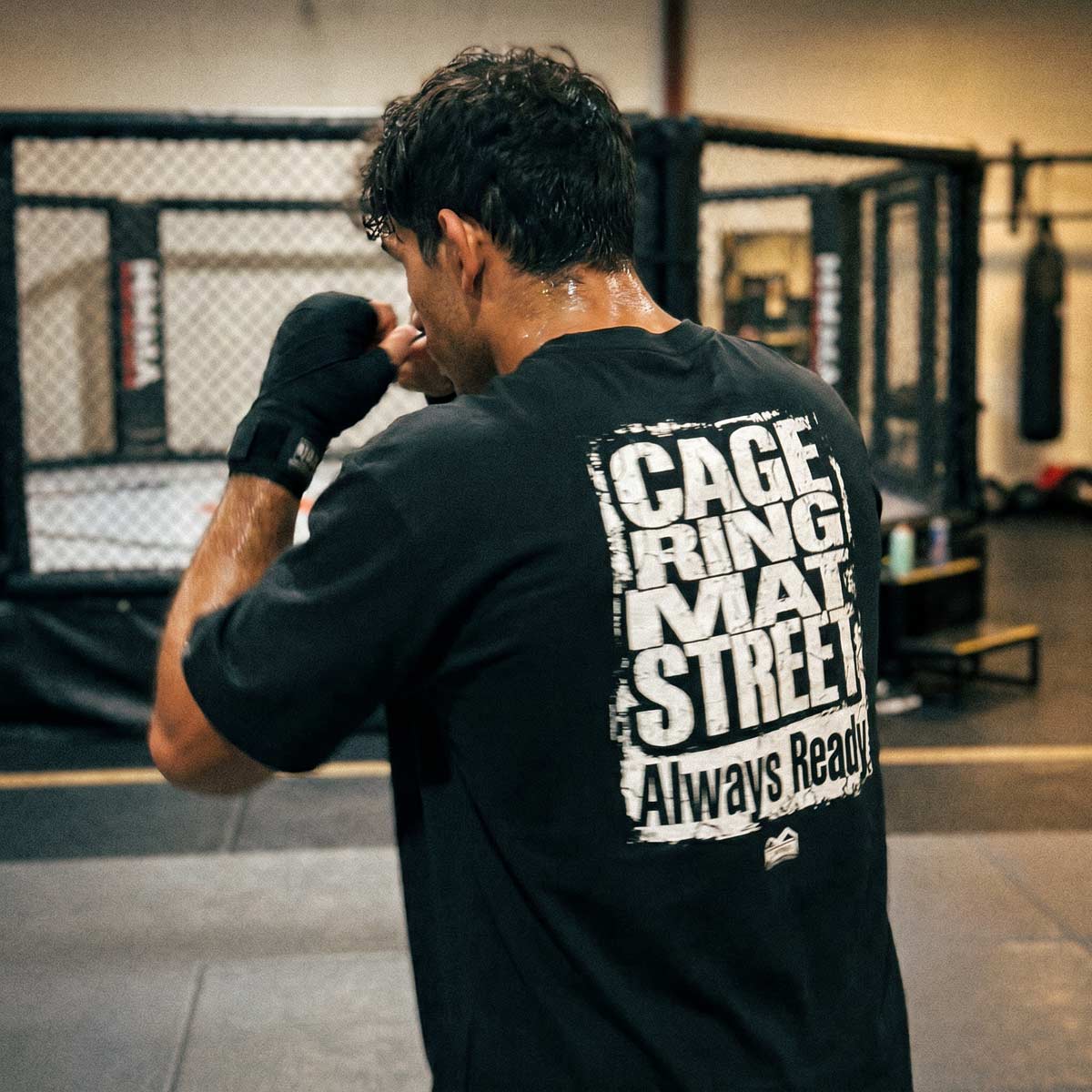 Phantom Athletics T-Shirt Cage Ring Mat Street - Schwarz