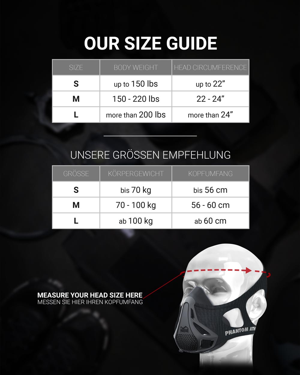 Phantom Athletics Trainingsmaske Mystery Mask - Schwarz