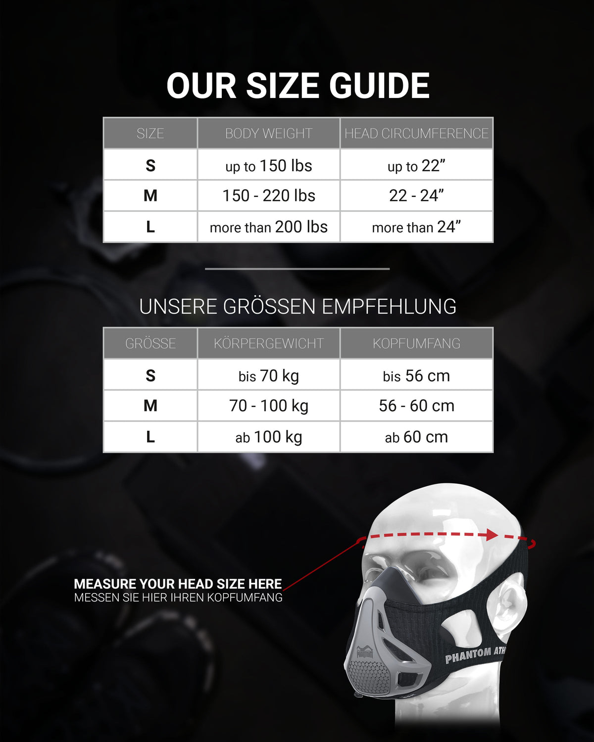 Phantom Athletics Trainingsmaske Mystery Mask - Grau