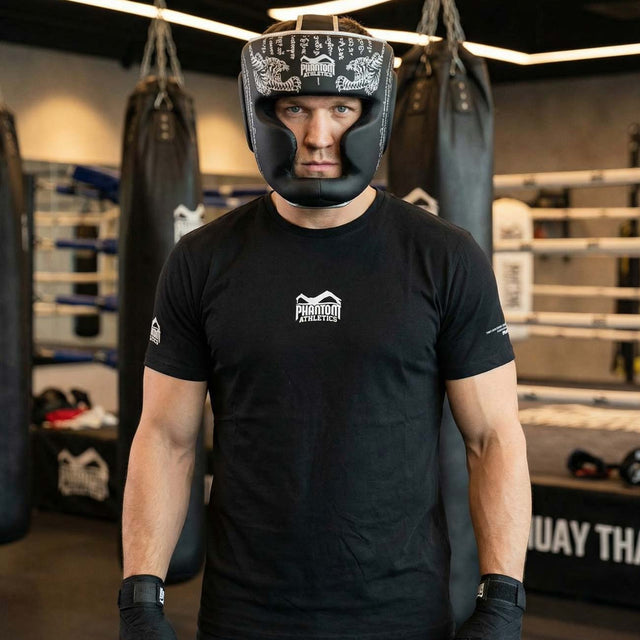 Phantom Athletics Kopfschutz Muay Thai - Schwarz/Silber