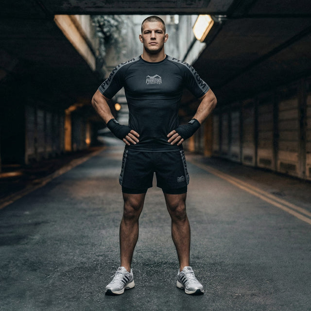 Phantom Athletics Kompressionsshorts Fusion 2in1 Apex - Schwarz/Grau