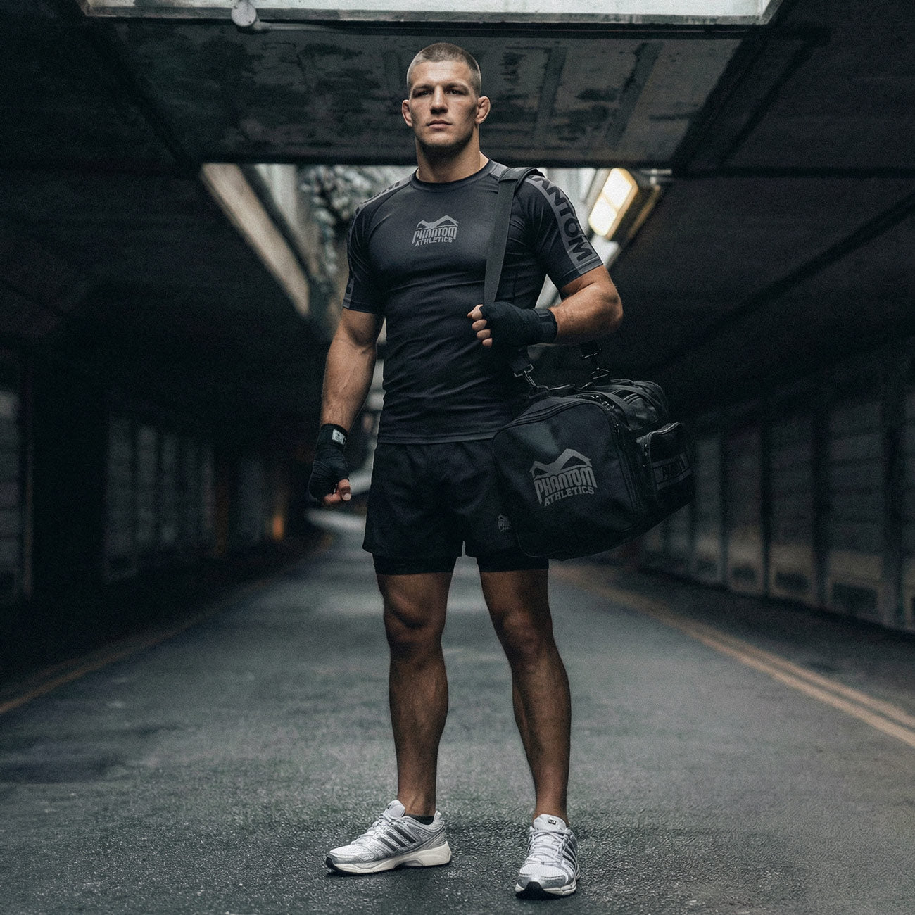Phantom Athletics Kompressionsshorts Fusion 2in1 Apex - Schwarz/Grau